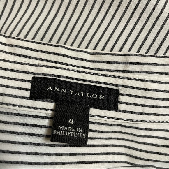 Ann Taylor Striped Button Down Shirt - Picture 3 of 4